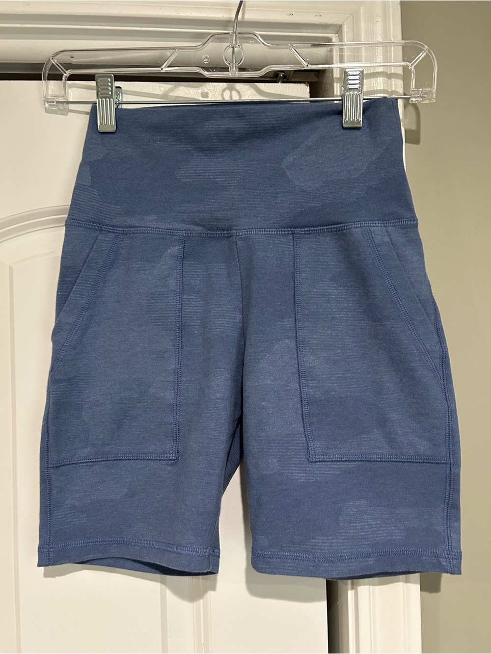 aerie High-Rise Navy Bike Shorts with Front Pockets